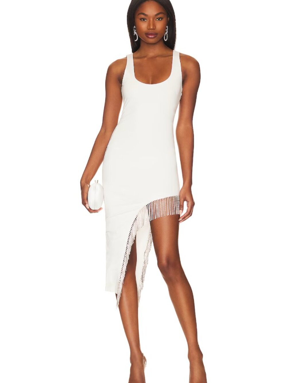 NBD Adora Midi Dress in White Asymmetrical  Sexy Bridal Wedding XS